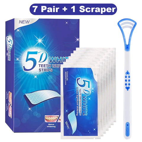 5D Teeth Whitening Strips - Effective Home Use Whitening Kit