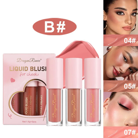 1/3Pc Mini Matte Liquid Blush - 8 Color Velvet Blusher for a Natural Glow
