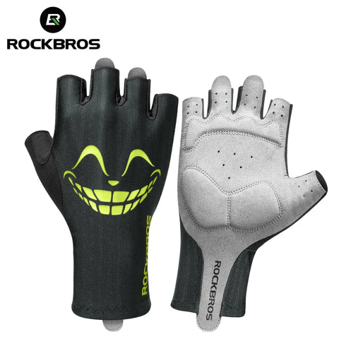 ROCKBROS Zomer Fietshandschoenen met Halve Vingers - Schokbestendige, Antislip, Ademende Vingerloze Fiets Handschoenen