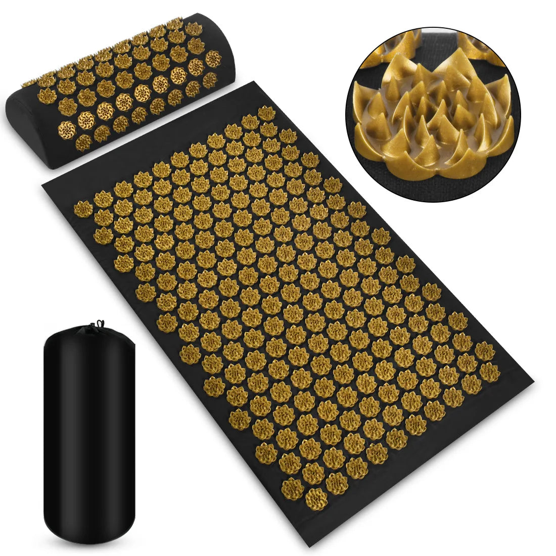 Pranamat Eco Lotus Spike Mat – Acupuncture Massage Cushion for Neck, Foot, and Back Yoga