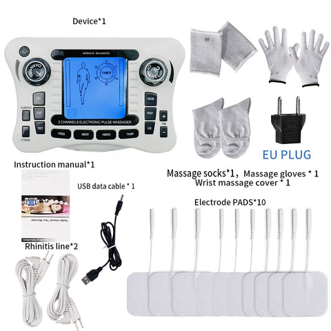 12 Modes EMS Muscle Stimulator & Tens Pulse Massager - Digital Frequency Physiotherapy Machine