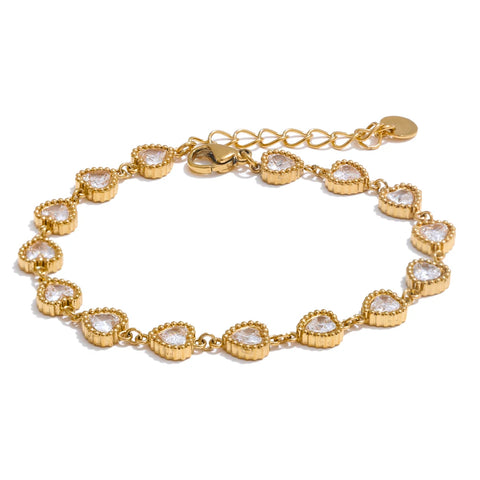 Yhpup Heart Cubic Zirconia Waterproof Bracelet Bangle - Stainless Steel Jewelry for Every Occasion