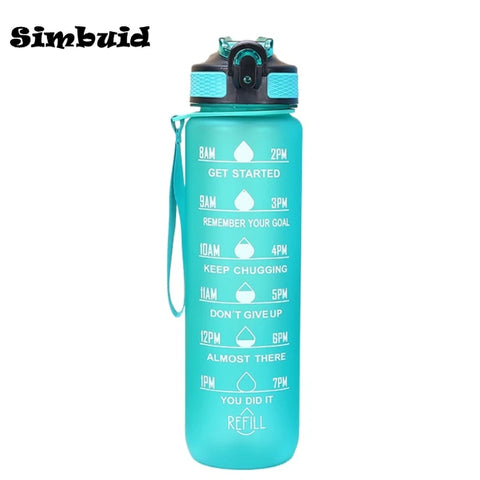 Gradient Color Sports Bottle with Time Scale – 600ML/750ML/1000ML Portable Fitness Mug
