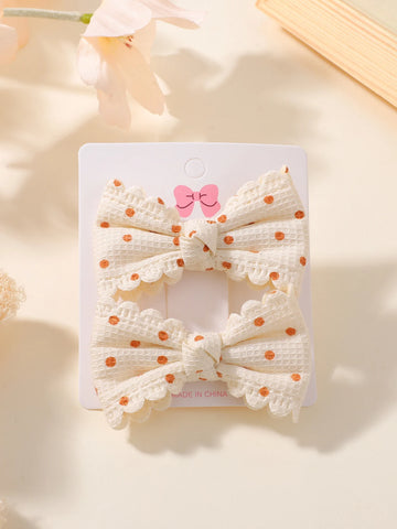 2 stuks/set bloemenprint kinderhaarspeldjes met strikken voor babymeisjes - handgemaakte katoenen haarspeldjes 