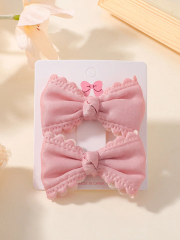 2 stuks/set bloemenprint kinderhaarspeldjes met strikken voor babymeisjes - handgemaakte katoenen haarspeldjes 