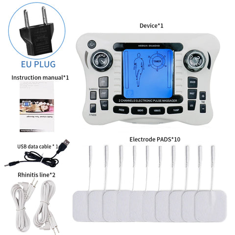 12 Modes EMS Muscle Stimulator & Tens Pulse Massager - Digital Frequency Physiotherapy Machine