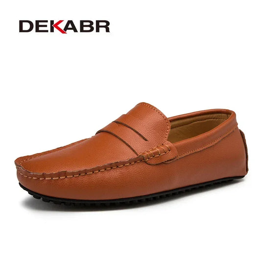 DEKABR Herren-Loafer in großen Größen – modische Bootsschuhe aus echtem Leder 