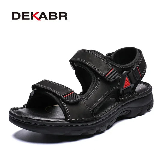 DEKABR Herren-Sandalen aus echtem Leder – Sommer-Strandschuhe 