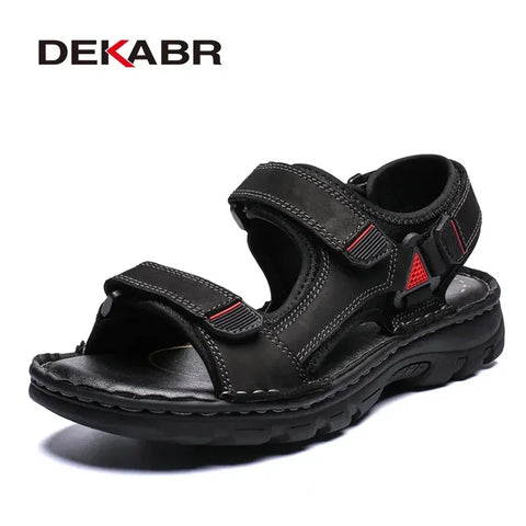 DEKABR Herren-Sandalen aus echtem Leder – Sommer-Strandschuhe 