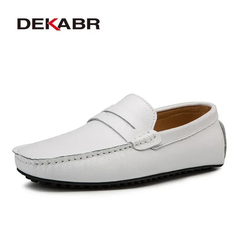 DEKABR Grote maten heren loafers - Echte leren modieuze bootschoenen
