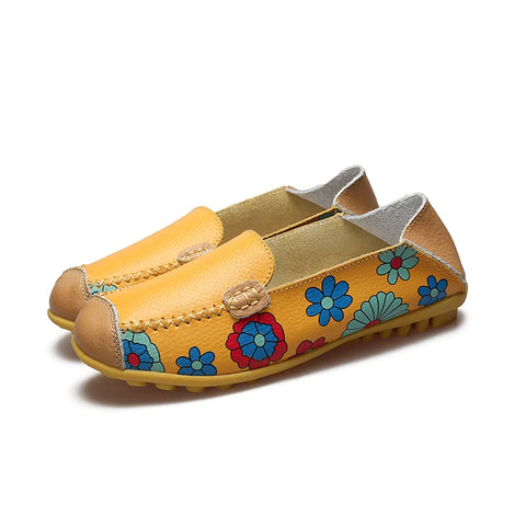 WOIZGIC Ladies Genuine Leather Flats for Spring & Autumn