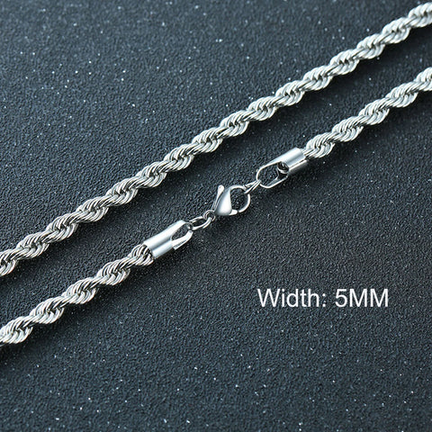 Stylish Punk Cuban Necklaces for Men and Women - Stainless Steel Miami Curb Collar in Silver, Black, and Gold