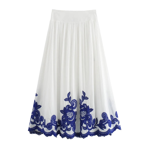 DEEABAE Blue Flower Porcelain Print Fashion Set