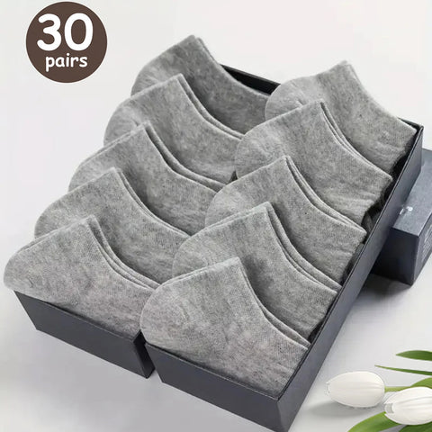 Breathable Deodorant Men's Low Cut Ankle Socks - 10/20/30/40/50 Pairs
