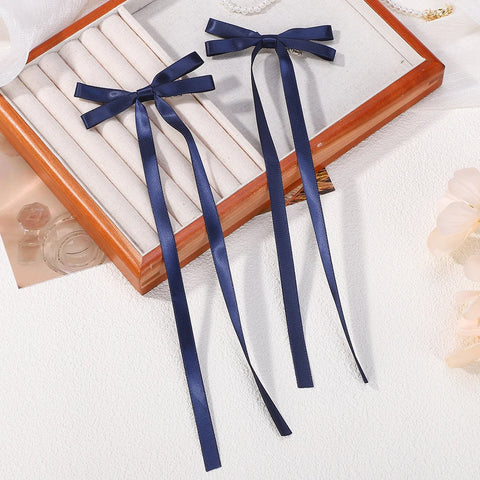 LOVEKIKI 2 stuks lange kwastjes haarstrikken voor meisjes - Charmante linten hoofddeksels voor feestjes en dagelijks gebruik 