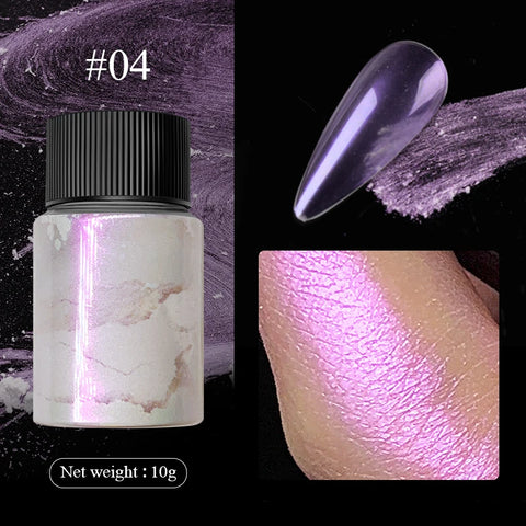 Pearl Aurora Nail Powder - Purple Pink Blue Chrome Glitter