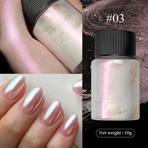 Pearl Aurora Nail Powder - Purple Pink Blue Chrome Glitter
