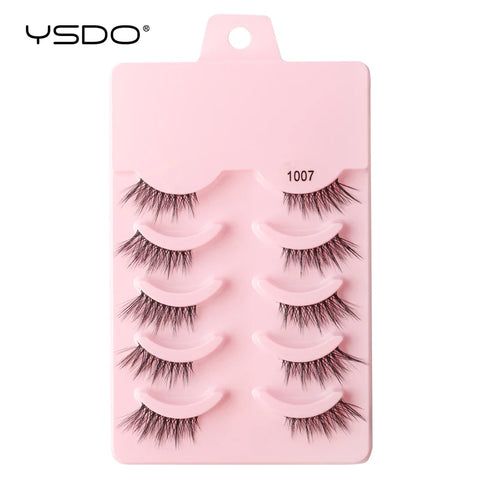 YSDO 5 Pairs Natural Long 3D Mink Eyelashes