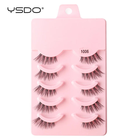 YSDO 5 Pairs Natural Long 3D Mink Eyelashes