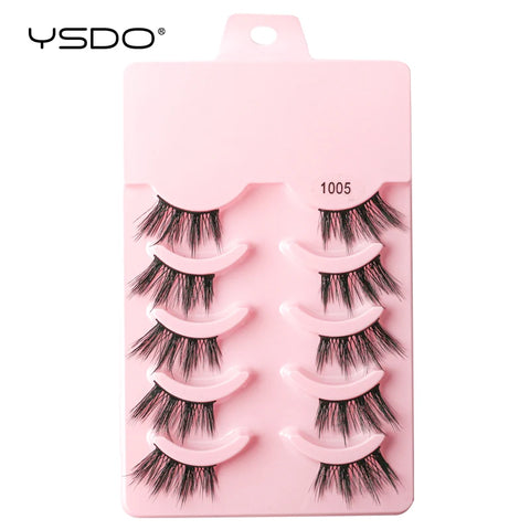 YSDO 5 Pairs Natural Long 3D Mink Eyelashes