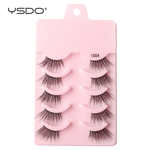 YSDO 5 Pairs Natural Long 3D Mink Eyelashes