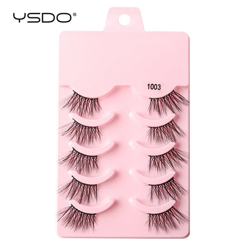 YSDO 5 Pairs Natural Long 3D Mink Eyelashes