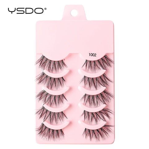 YSDO 5 Pairs Natural Long 3D Mink Eyelashes