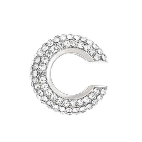 Gold C Shape Round Cartilage Clip Earrings for Women - Luxury Crystal Geometric Ear Cuff Jewelry