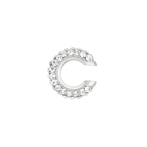 Gold C Shape Round Cartilage Clip Earrings for Women - Luxury Crystal Geometric Ear Cuff Jewelry