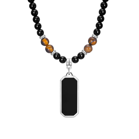 Tibetan Buddhist Phurba Kilaya Magic Dagger with Tiger’s Eye Lava Stone Necklace for Men