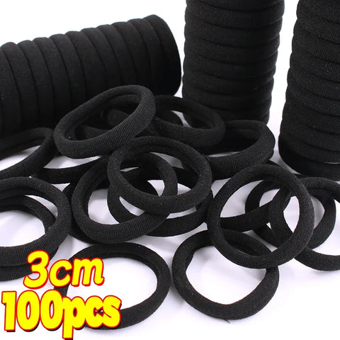 200 stuks/set dames- en meisjesbasis haarbanden - eenvoudige effen kleuren elastische hoofdband haarbanden haaraccessoires paardenstaarthouder
