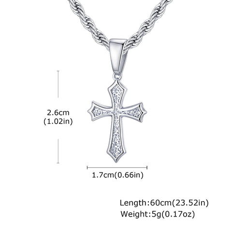 Hip Hop Cross Necklace for Men and Women - Stainless Steel Chic Pendant for Christian Style