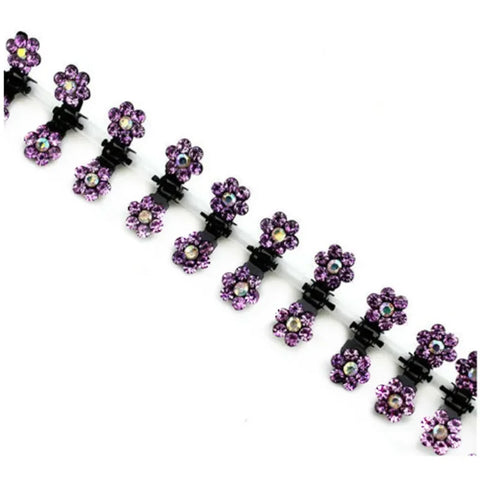 6 stuks mini-haarspeldjes met strass - antislip bloemenhaaraccessoires voor vrouwen en meisjes