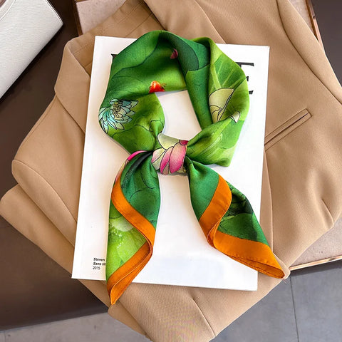 Wild Leopard Print Silk Scarf - Satin Shawl Design