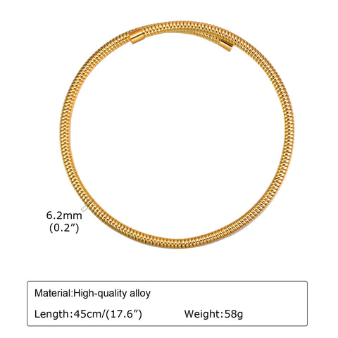 Adjustable Open Collar Choker Necklace for Women | Simple Stainless Steel Jewelry