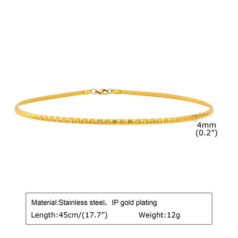 Adjustable Open Collar Choker Necklace for Women | Simple Stainless Steel Jewelry