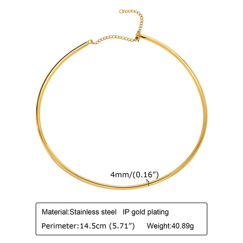 Adjustable Open Collar Choker Necklace for Women | Simple Stainless Steel Jewelry