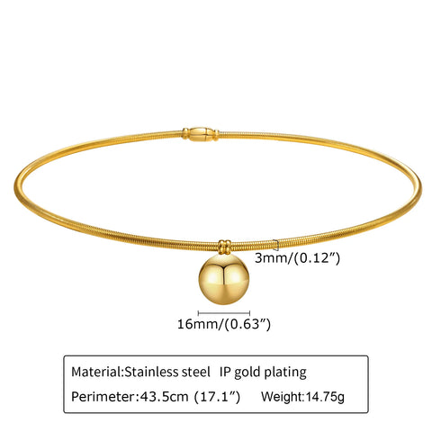 Adjustable Open Collar Choker Necklace for Women | Simple Stainless Steel Jewelry