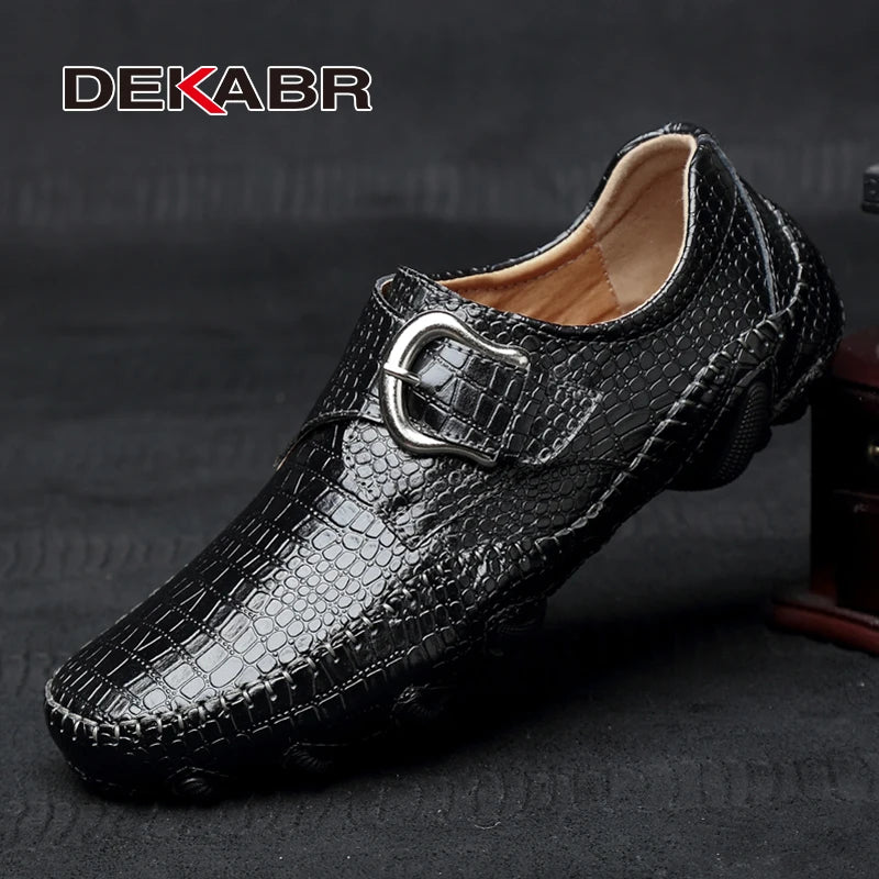 DEKABR Grote maten heren loafers handgemaakt echt leer 