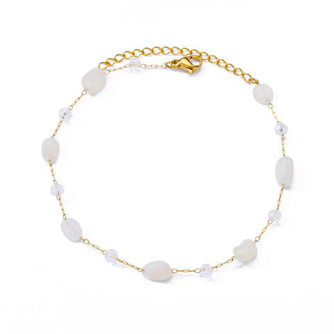 Elegant Zircon Flowers Bracelet for Women and Girls – Luxury Gold Color Stainless Steel Plant Charm Jewelry