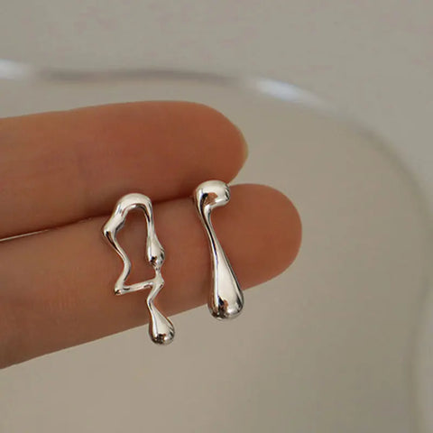 Fashion Metal Water Drop Long Pendant Earrings for Women - Vintage Geometric Jewelry for Parties