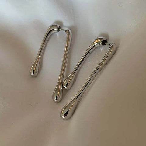 Fashion Metal Water Drop Long Pendant Earrings for Women - Vintage Geometric Jewelry for Parties
