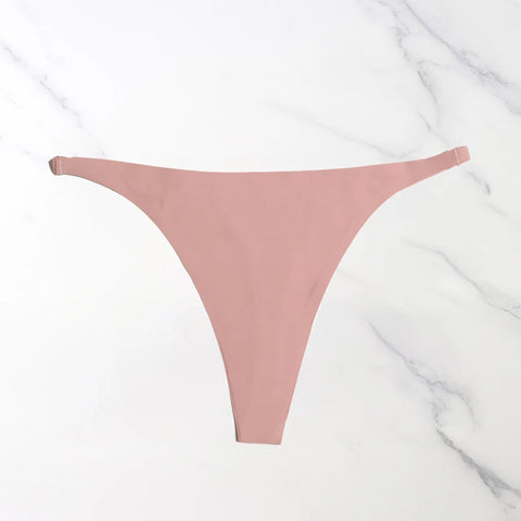 Ice Silk Seamless Panties for Women - Soft Thin Band Thongs & Bikini Underwear