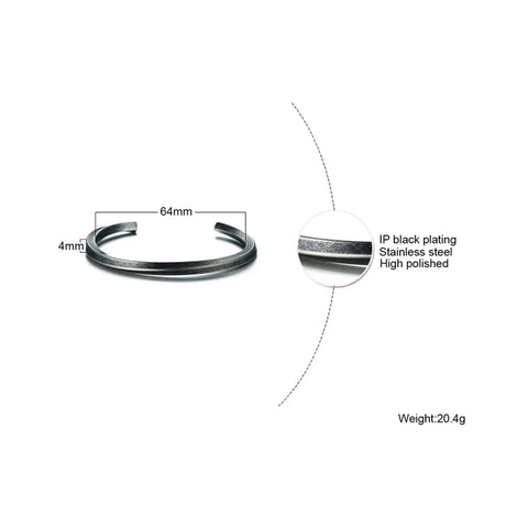 Men's Thin Stainless Steel Cuff Bracelet - Stylish & Versatile Gift for Him