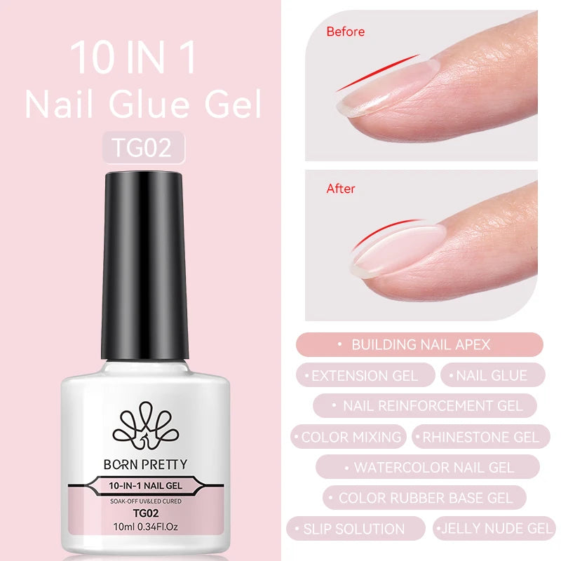 BORN PRETTY 10ml Jelly Nude Glitter Nagelgellak
