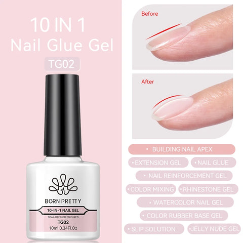 BORN PRETTY 10ml Jelly Nude Glitter Nail Gel Polish