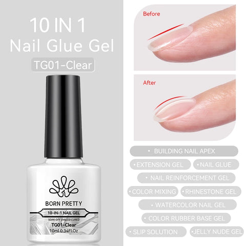 BORN PRETTY 10ml Jelly Nude Glitter Nail Gel Polish