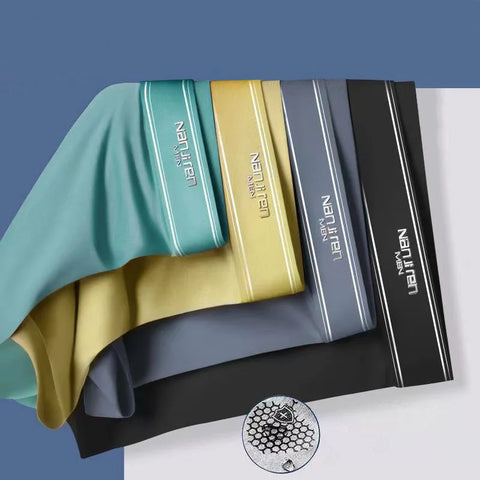 4pcs Men's Ice Silk Boxer Shorts - Breathable & Sexy