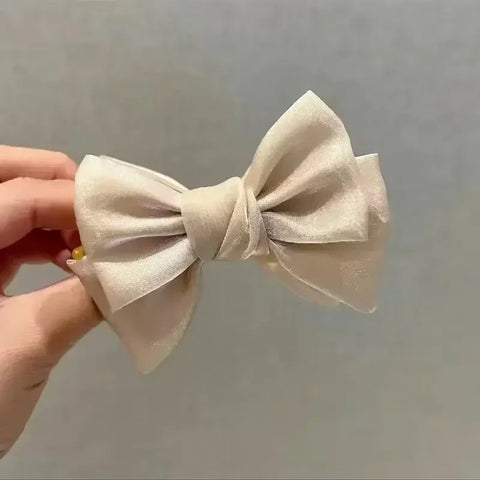 Elegant Sweet Bow Tie Hair Claw Clip - Velvet Ponytail Holder for Women