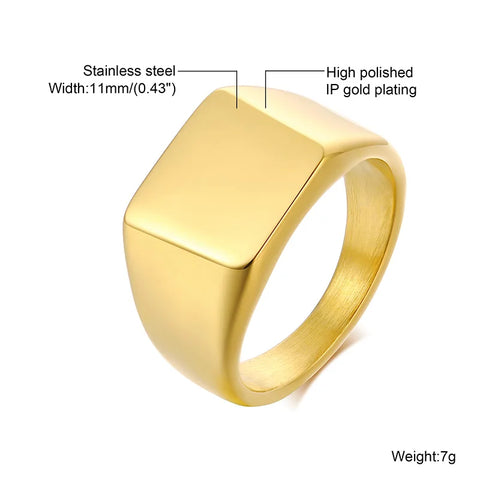 Hall's Lotus Signet Pinky Ring - Elegant Floral-Inspired Stainless Steel Ring for Men and Women